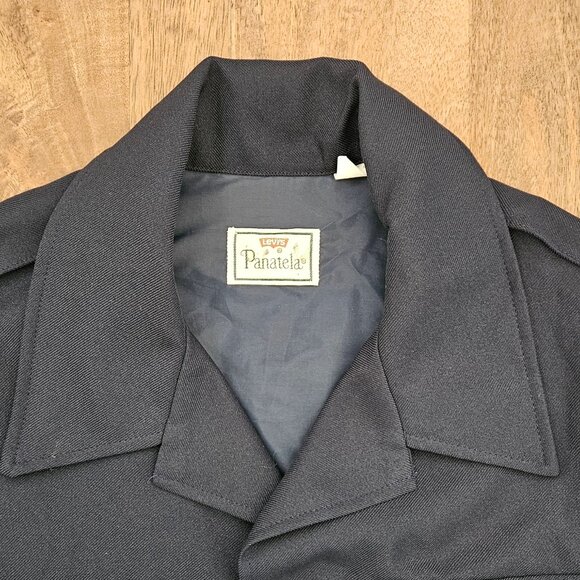 Vtg Levis Panatela Jacket Mens XL Black Leisure Suits 70s Blazer Coat Disco - Picture 5 of 7